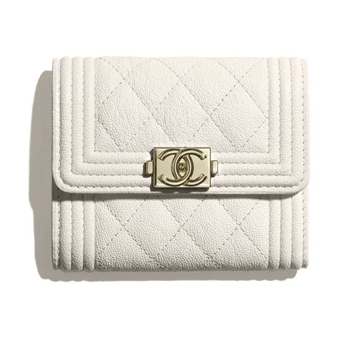 Chanel small flap wallet white